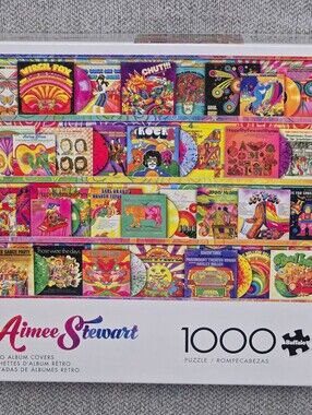 Aimee Stewart-"Retro Album Covers"-1000 Piece Jigsaw Buffalo Games Puzzle